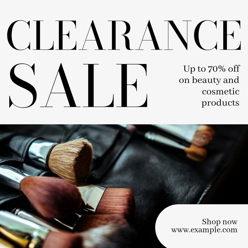 Clearance sale Instagram post template, editable text