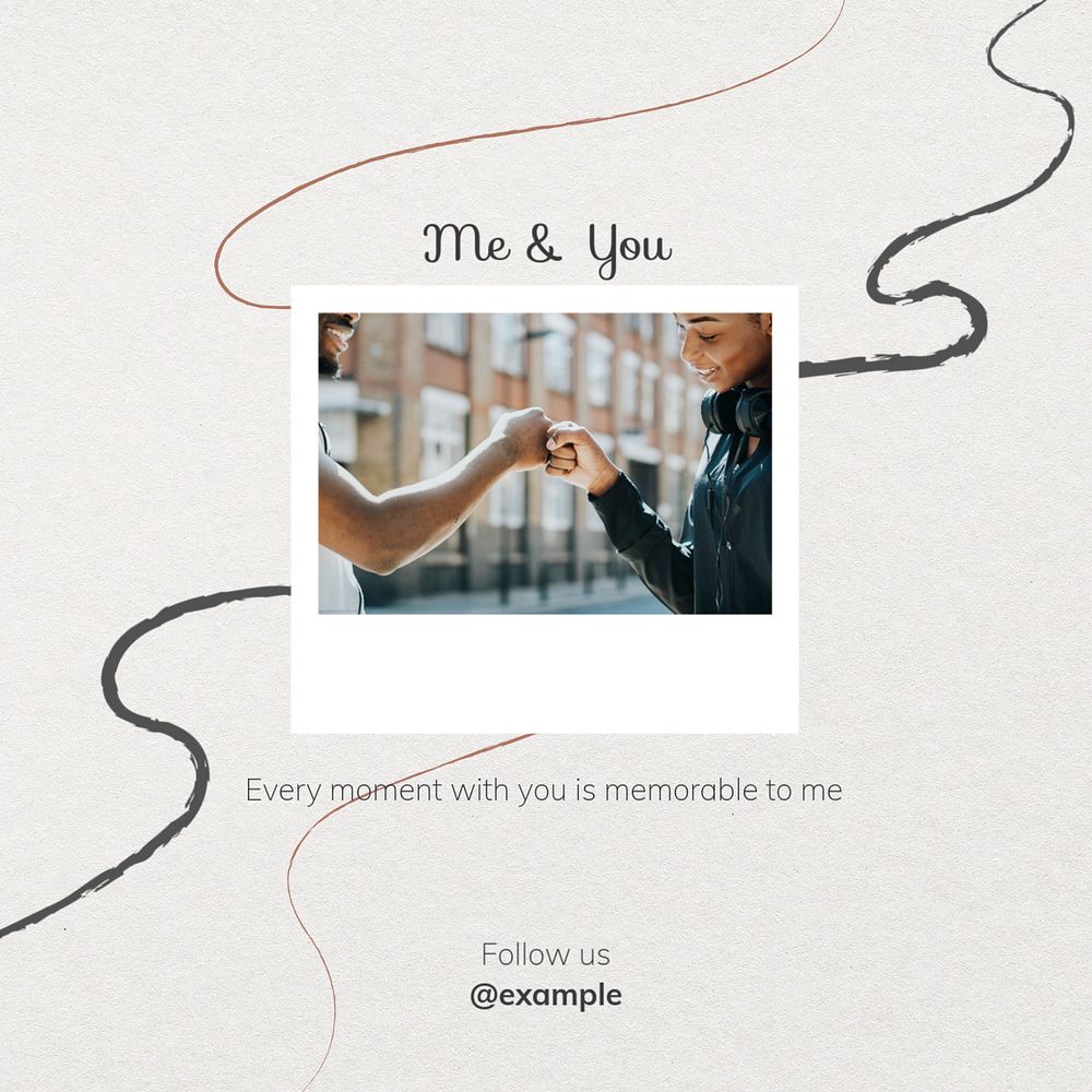 Me & you Facebook post template, editable design