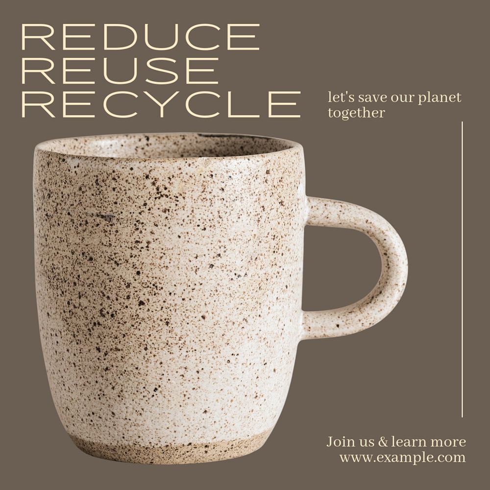 Reduce reuse recycle Instagram post template, editable text