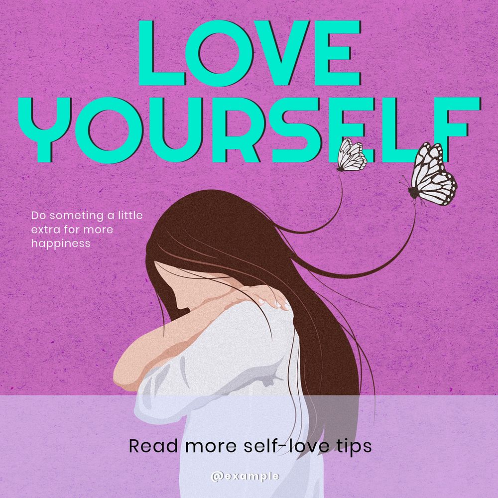 Love yourself Facebook post template, editable design