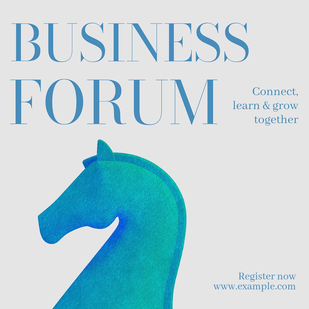 Business forum Facebook post template, editable design