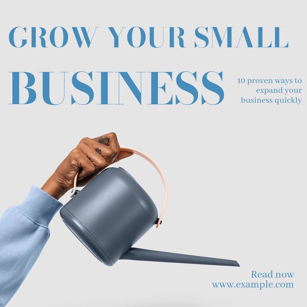 Grow small business post template, editable social media design