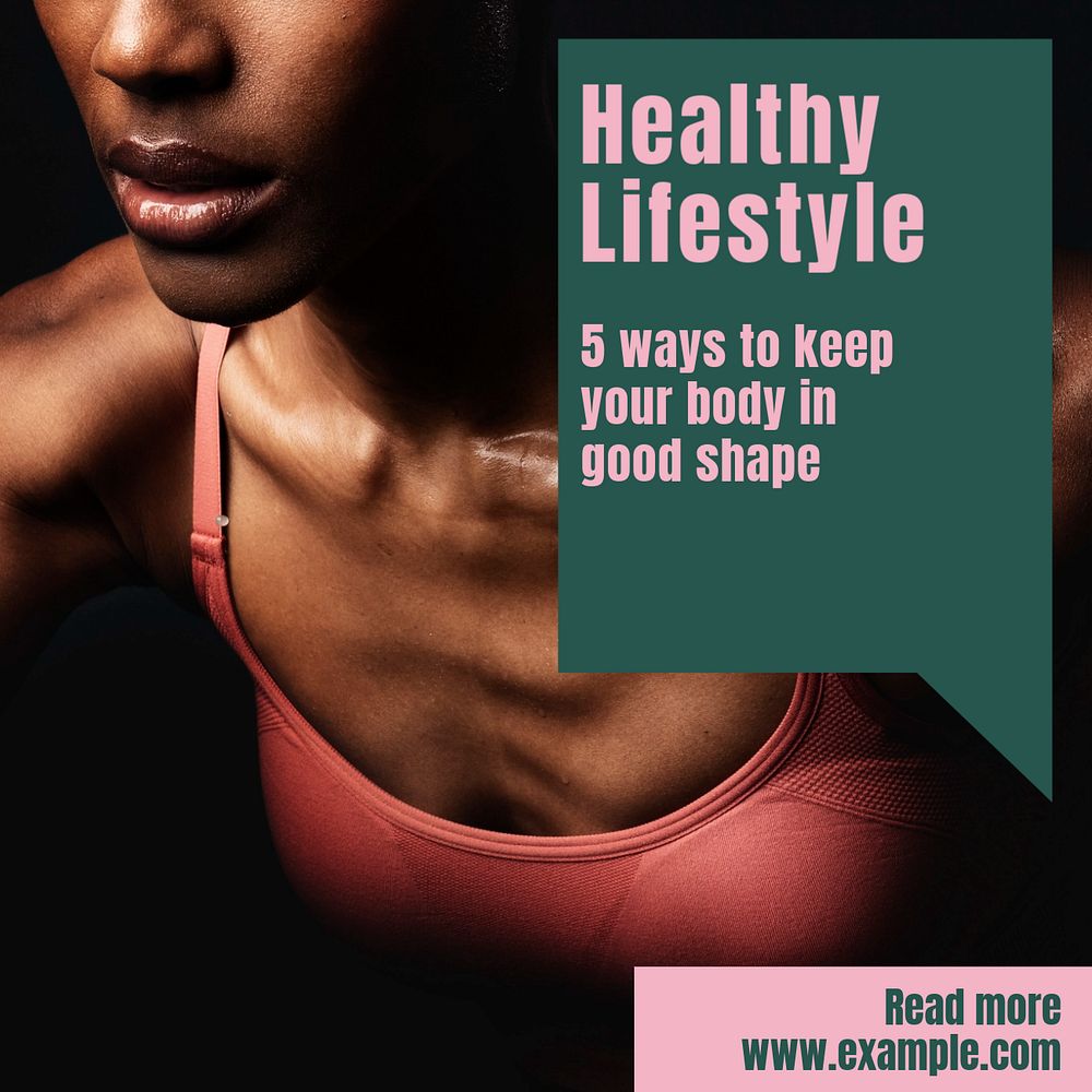 Healthy Lifestyle Instagram post template, editable text