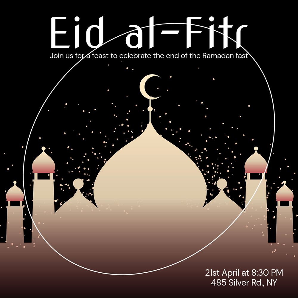 Eid al-Fitr Instagram post template, editable text