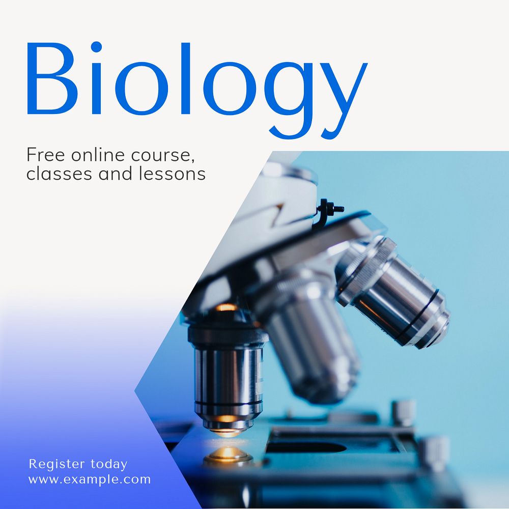 Biology course post template, editable social media design