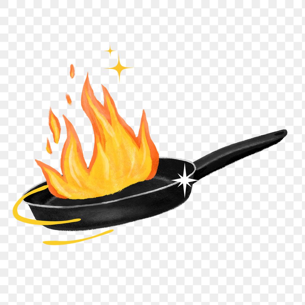 Frying pan png element, aesthetic illustration, editable design