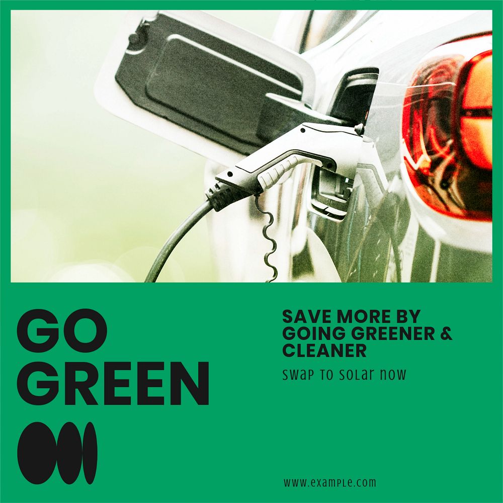 Go green Instagram post template, editable text