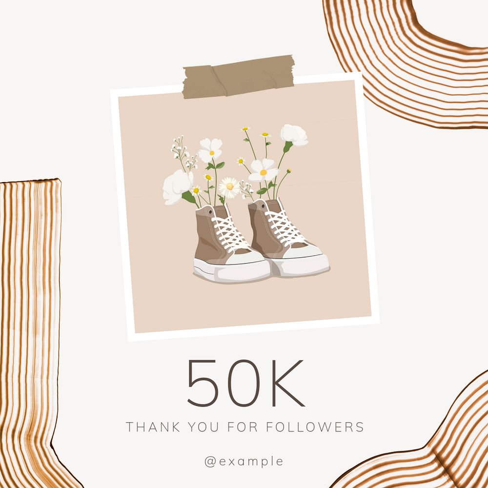 Thank you followers Instagram post template, editable text