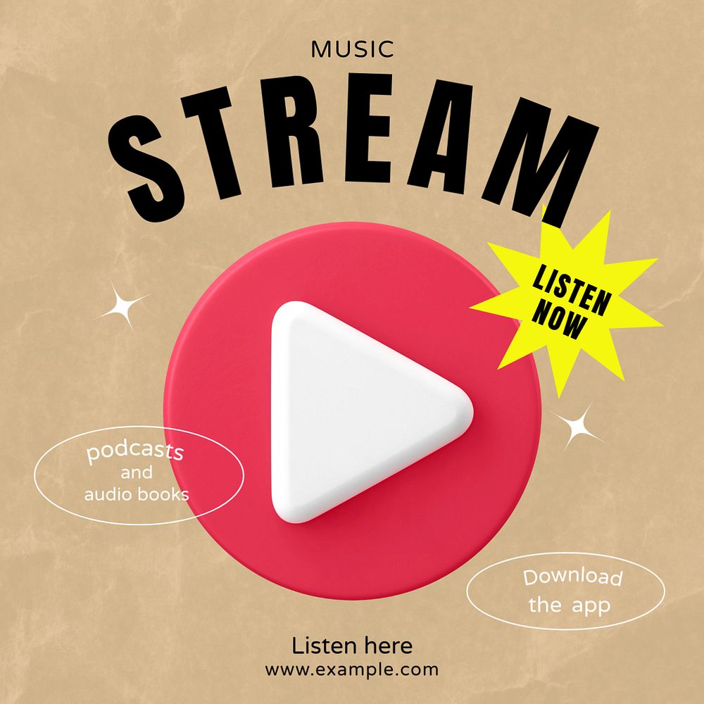 Stream Facebook post template, editable design