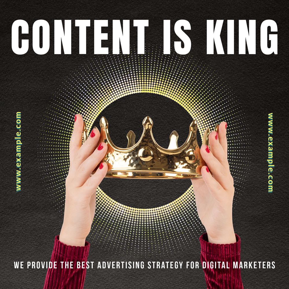 Content is king post template, editable social media design