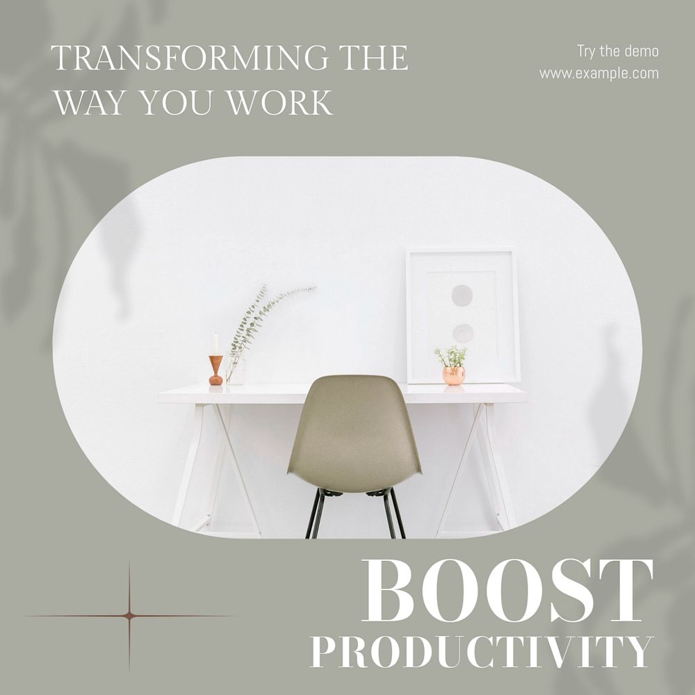 Boost productivity Instagram post template, editable text