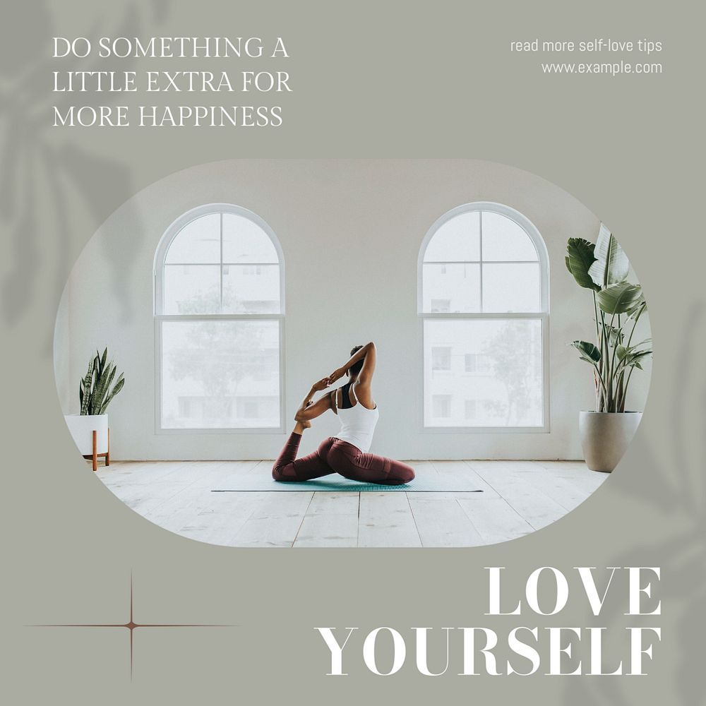 Love yourself Instagram post template, editable text