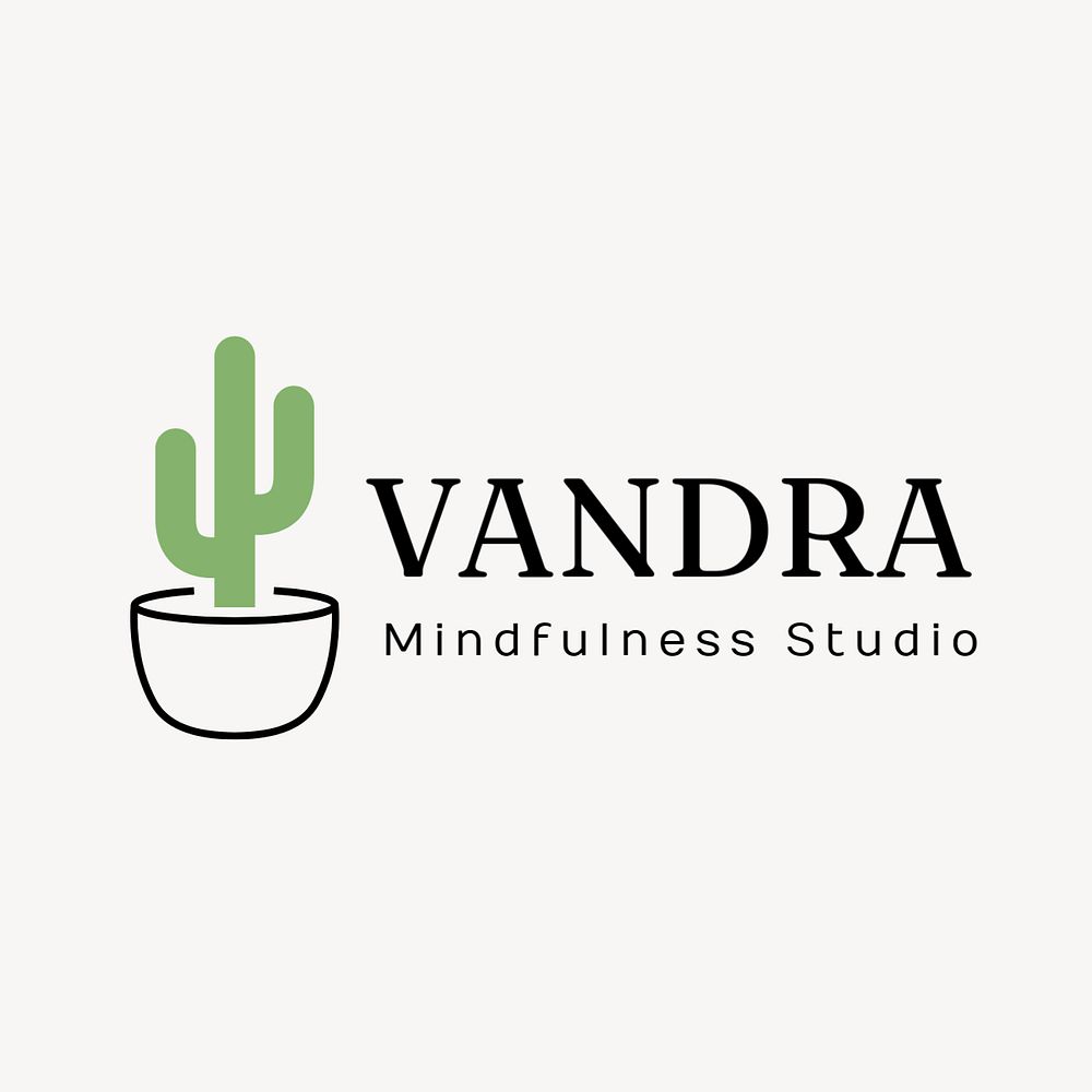 Mindfulness studio editable logo, line art design