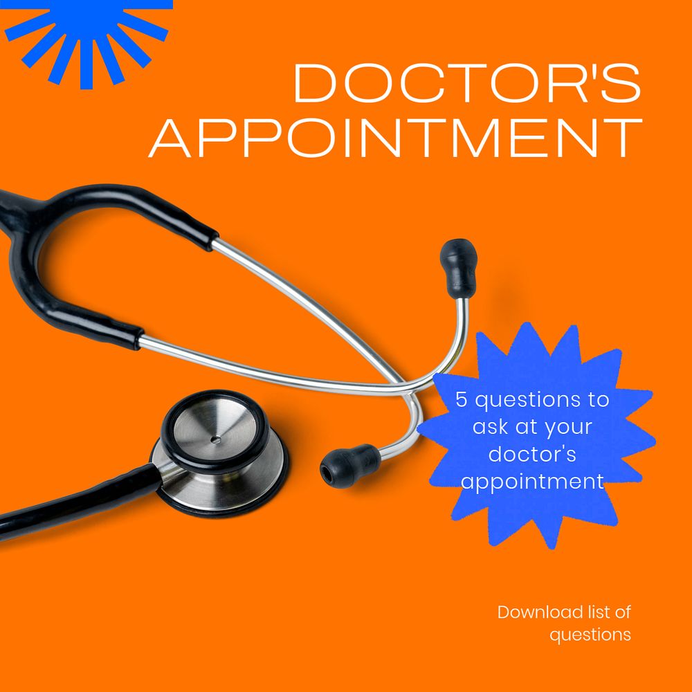 Doctor's appointment Instagram post template, editable text