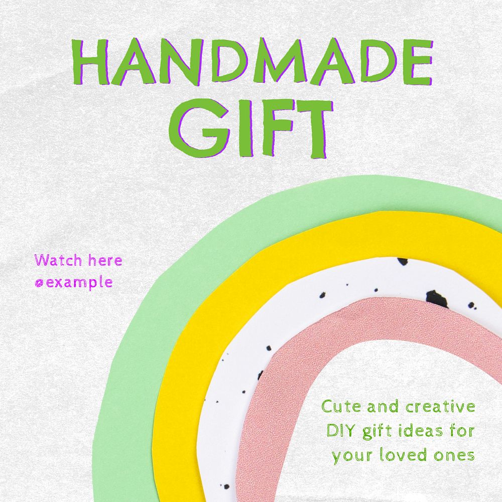 Handmade gift Facebook post template, editable design