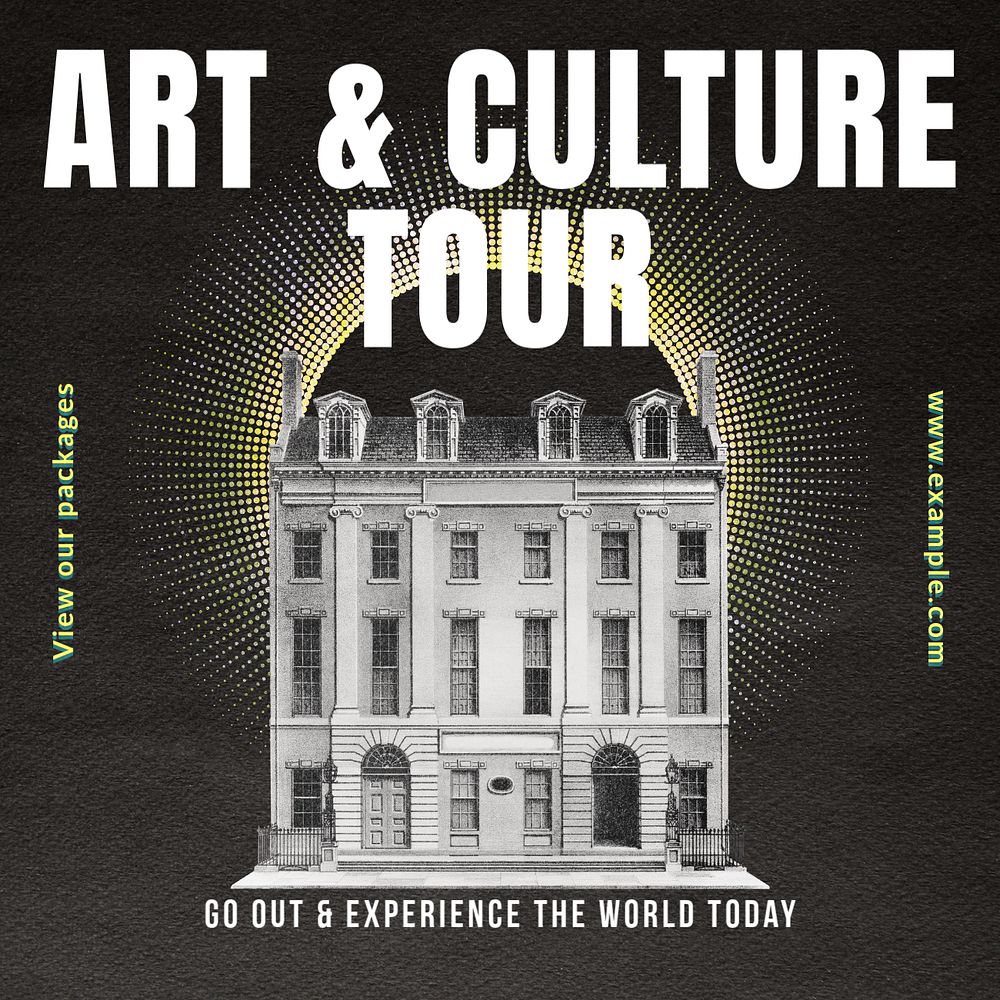 Art & culture tour post template, editable social media design