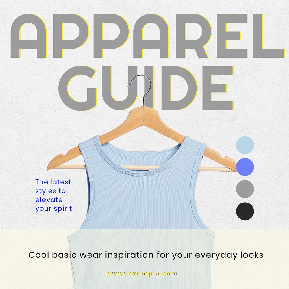 Apparel guide Facebook post template, editable design