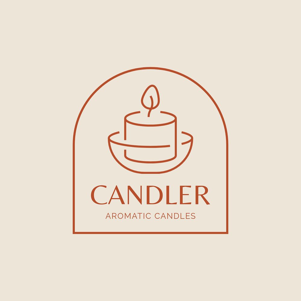 Aromatic candle shop editable logo, line art design