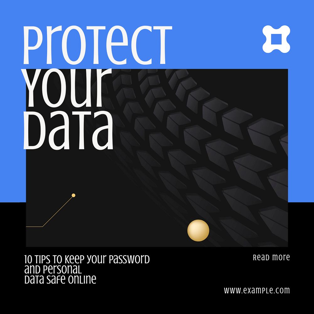 Data protection Instagram post template, editable text