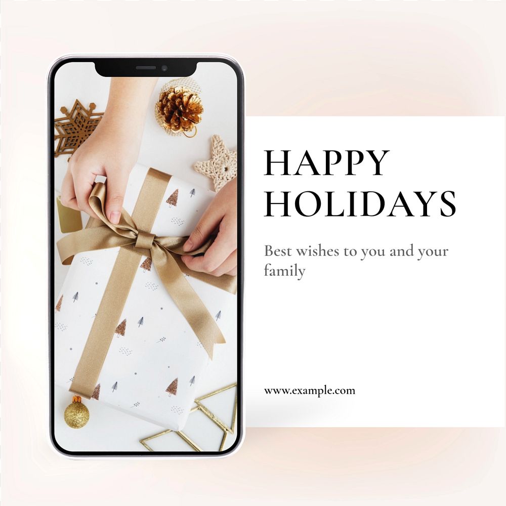 Happy holidays  Instagram post template, editable text