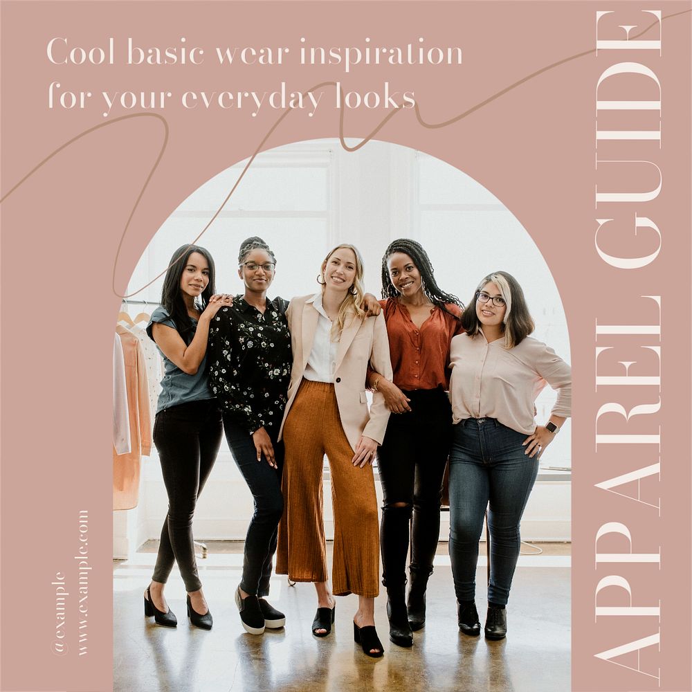 Apparel guide  Instagram post template, editable text