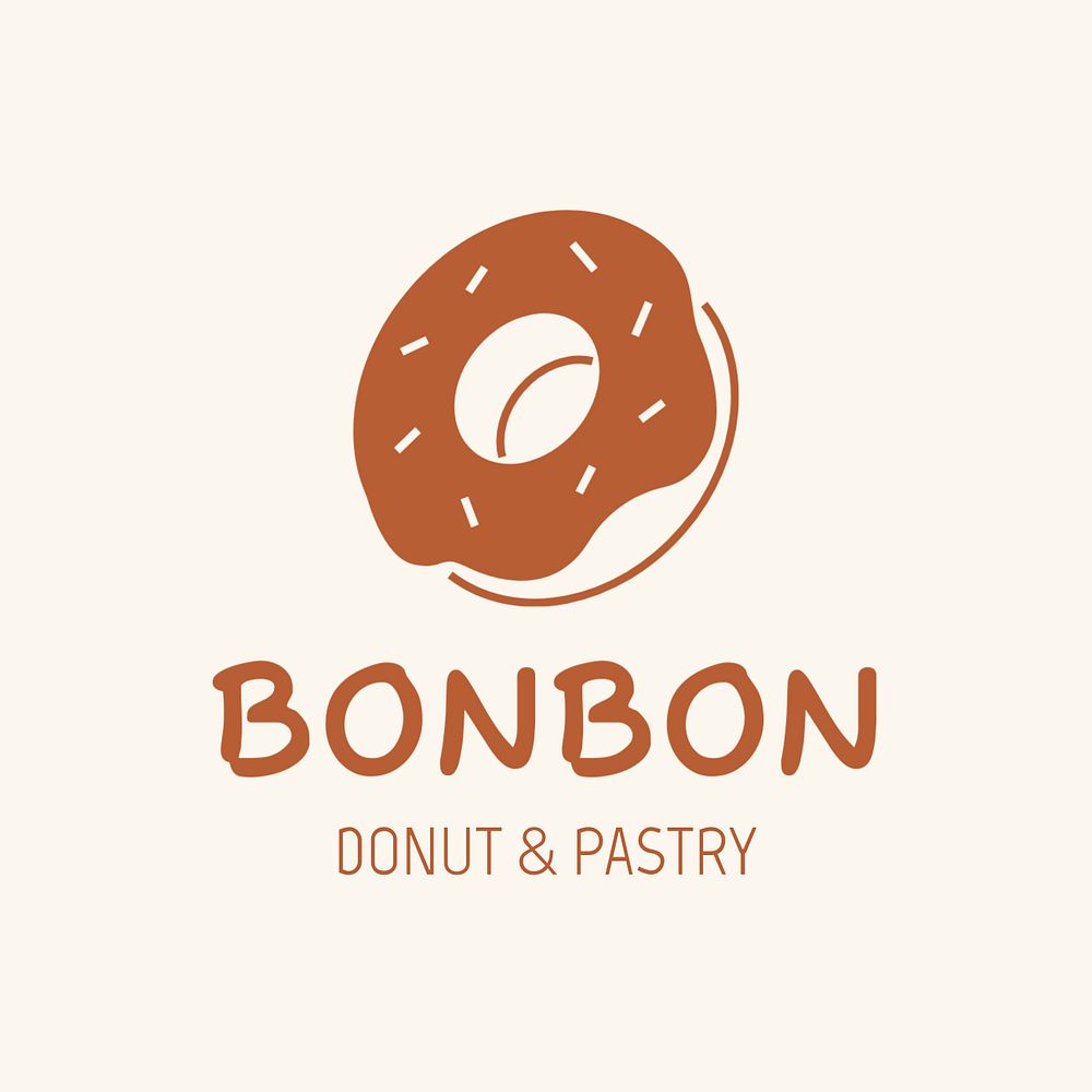 Donut shop editable logo, line art design