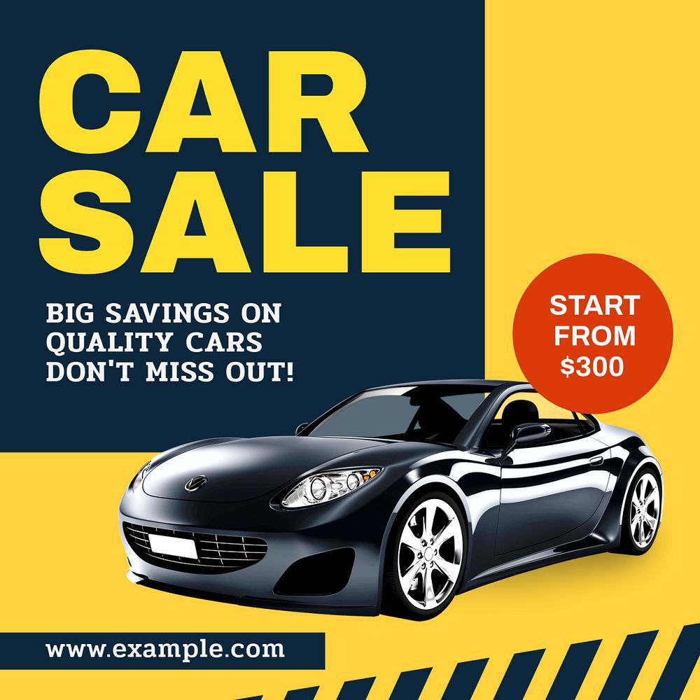 Car sale Instagram post template, editable text