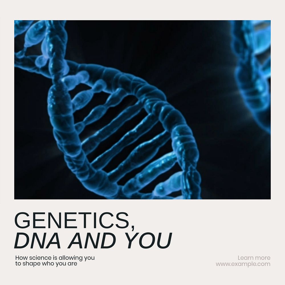 DNA test Instagram post template, editable text