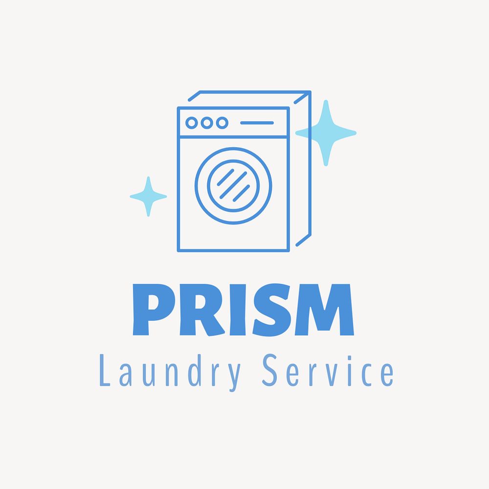 Laundry service editable logo, line art design