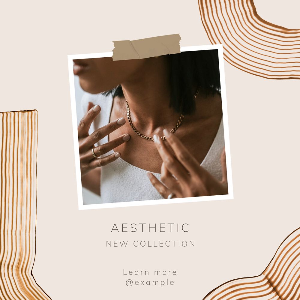 Aesthetic  Instagram post template, editable text