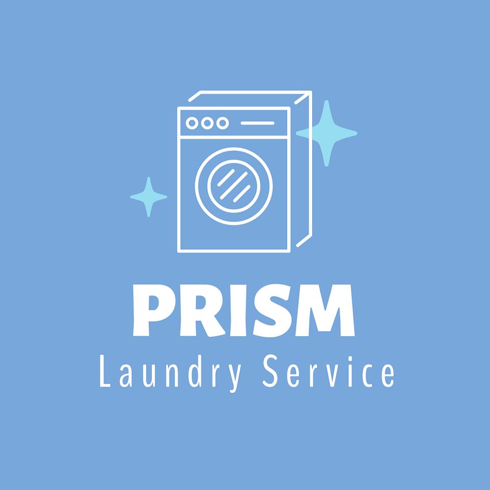 Laundry service editable logo, line art design