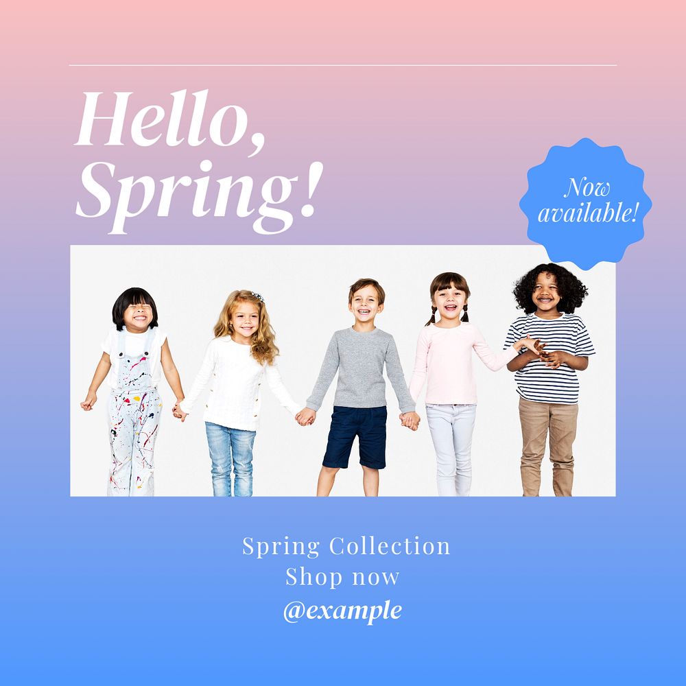 Spring collection  Instagram post template, editable text