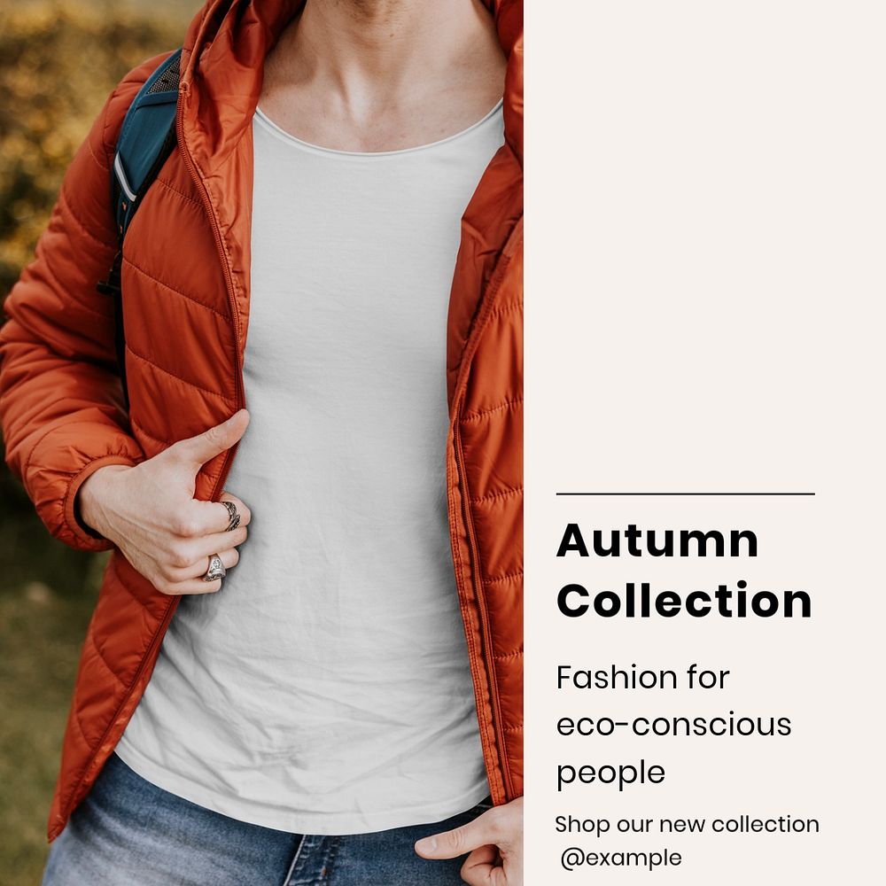 Autumn collection  Instagram post template, editable text