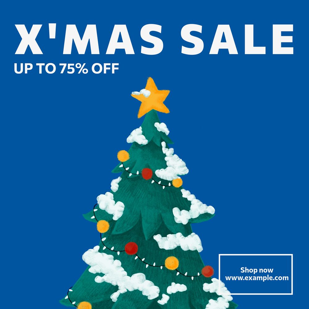 Xmas sale  Instagram post template, editable text