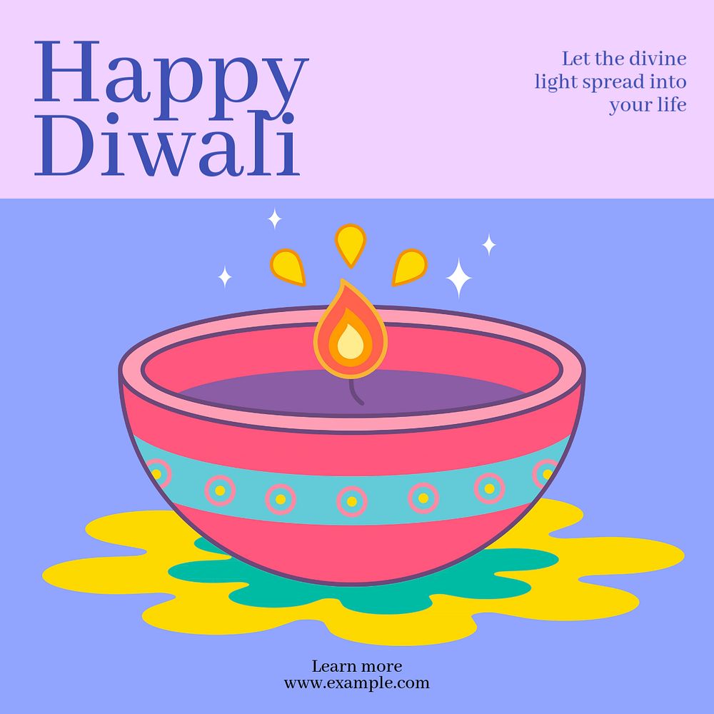 Happy Diwali  Instagram post template, editable text