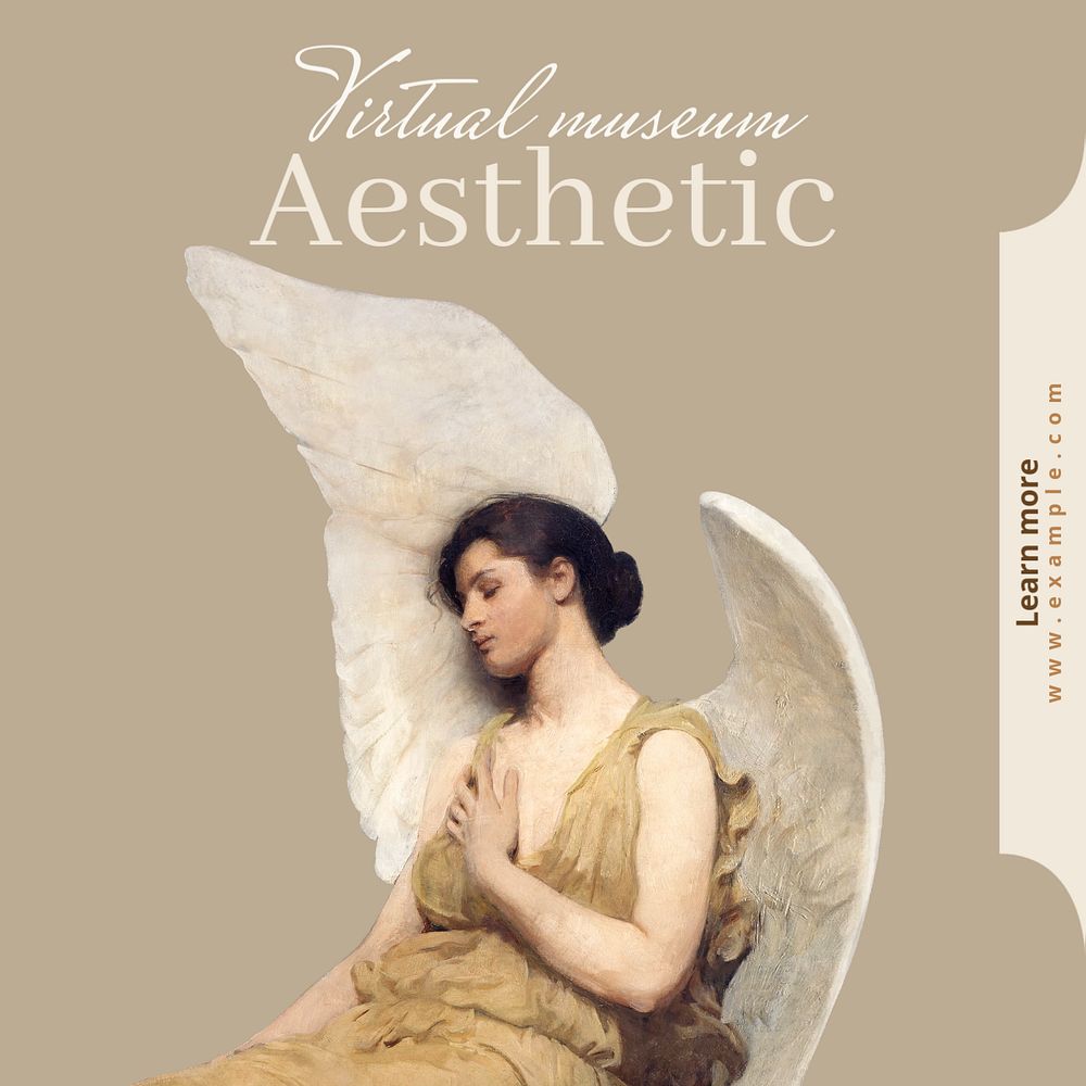 Aesthetic art museum Instagram post template, editable text