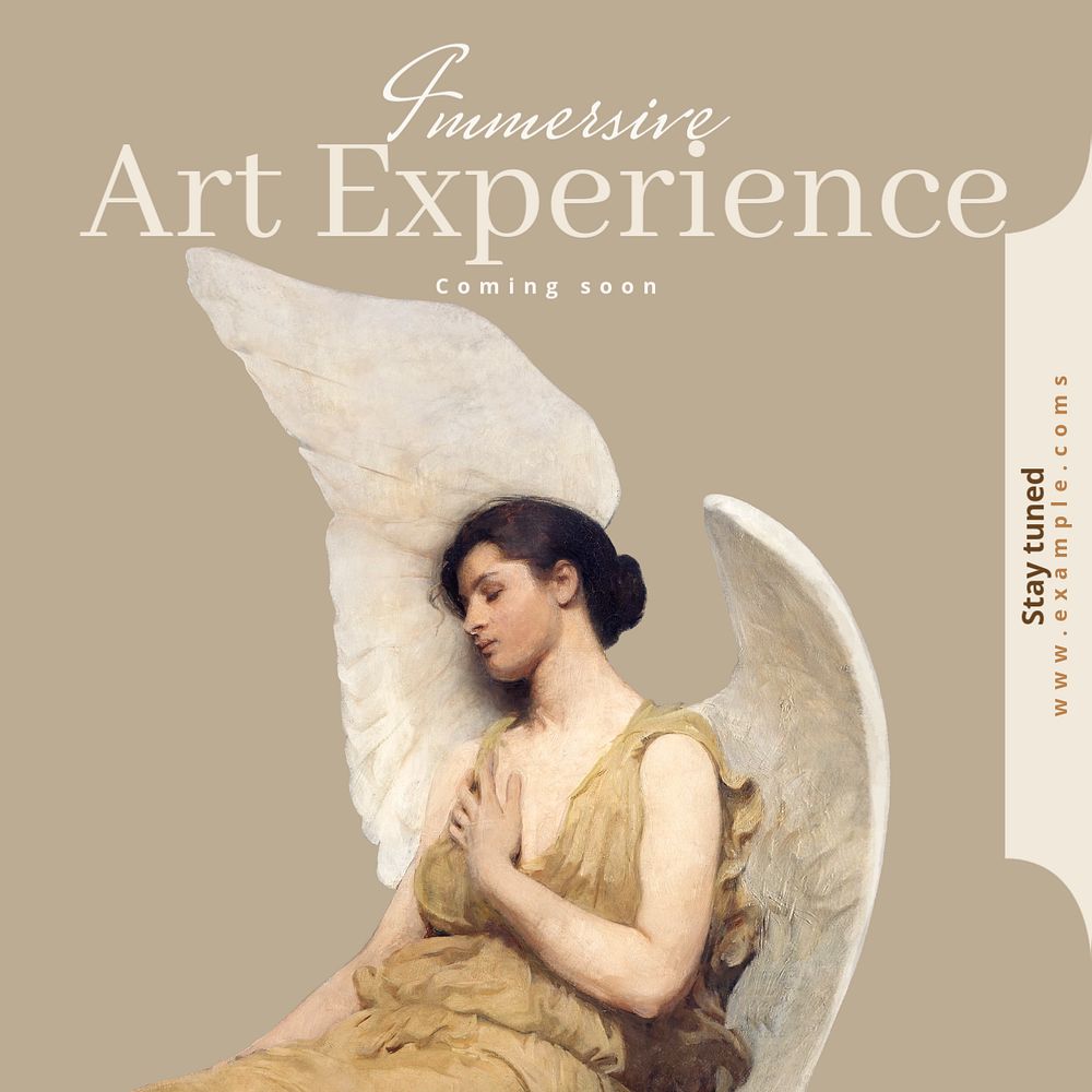 Immersive art experience  Instagram post template, editable text