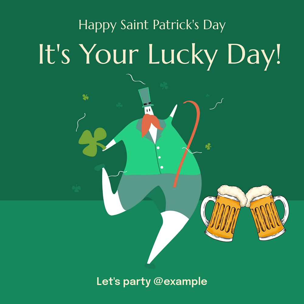 Saint patrick's day  Instagram post template, editable text