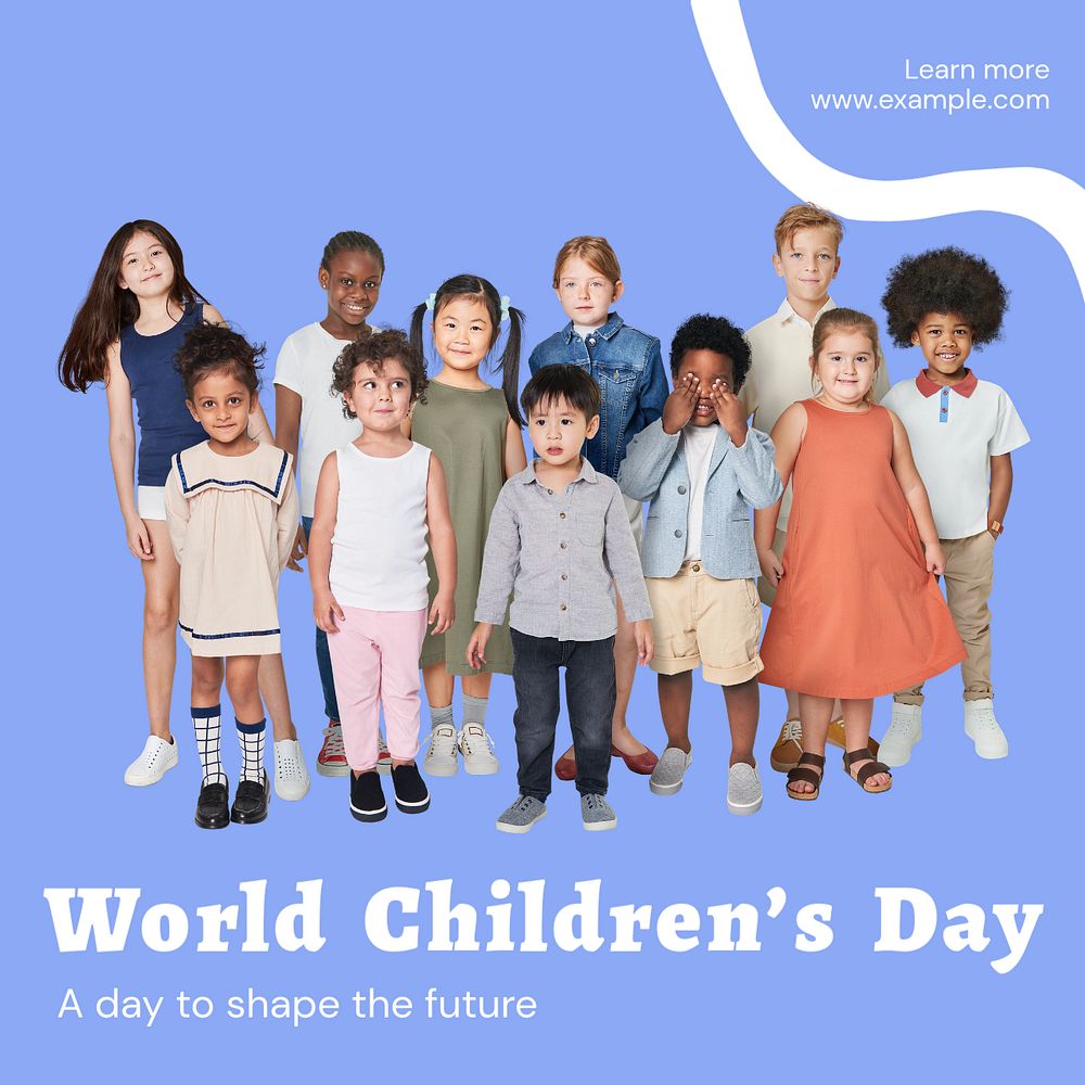 World children's day  Instagram post template, editable text