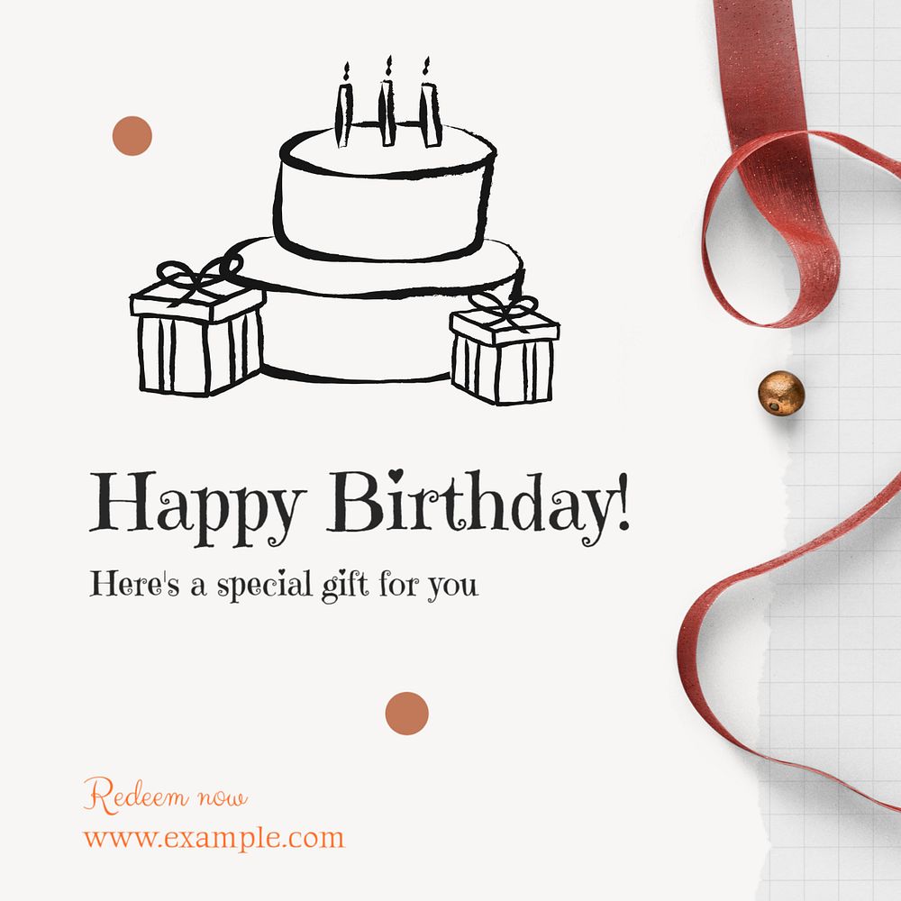 Happy birthday  Instagram post template, editable text