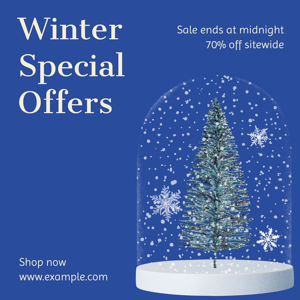 Winter sale  Instagram post template, editable text