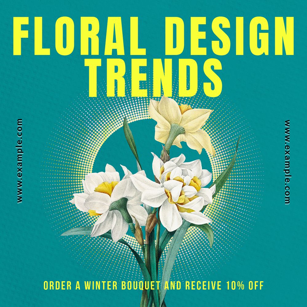 Flower trends Facebook post template, editable design