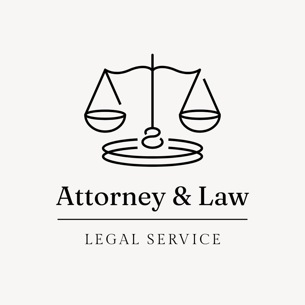 Law firm editable logo, line art design