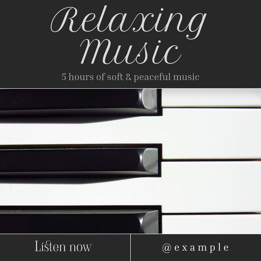 Relaxing music Facebook post template, editable design Instagram post template, editable text