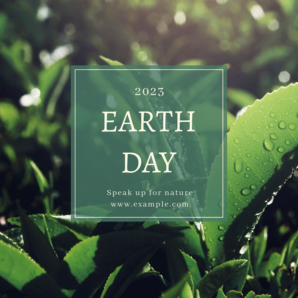 Earth day  Instagram post template, editable text