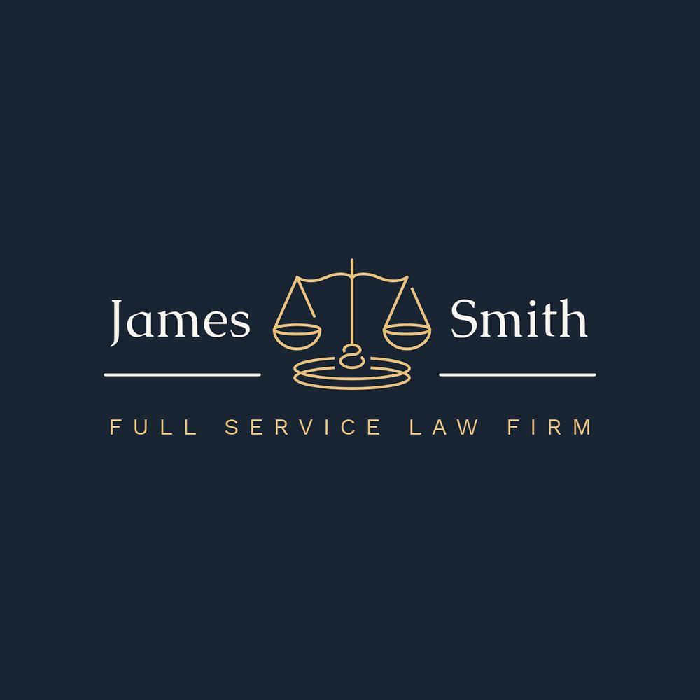 Law firm editable logo, line art design