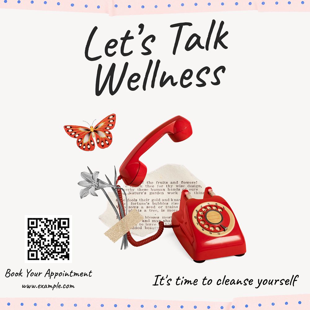 Wellness  Instagram post template, editable text