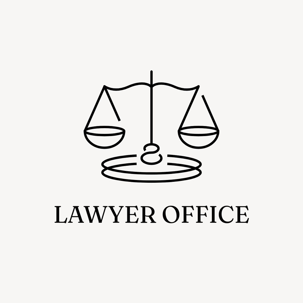 Law firm editable logo, line art design