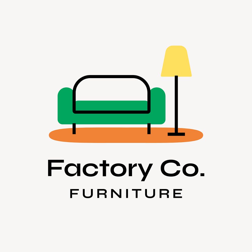 Furniture business editable logo, line art design