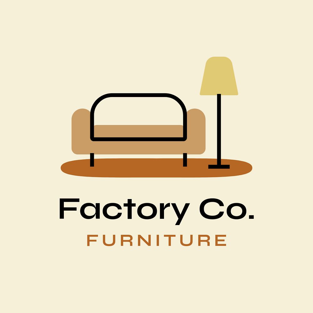 Furniture business editable logo, line art design